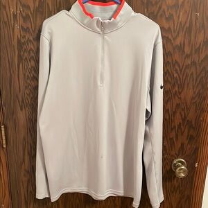 Nike Gray Lightweight Jacket with Red Accents